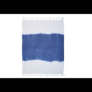 Ox Bay Trading and Supply Co. Shibori Slab Throw White/Blue